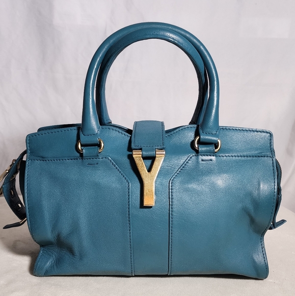 Yves Saint Laurent small cabas 2 way (orig strap not incl). Minor corner wear. - Picture 1 of 16